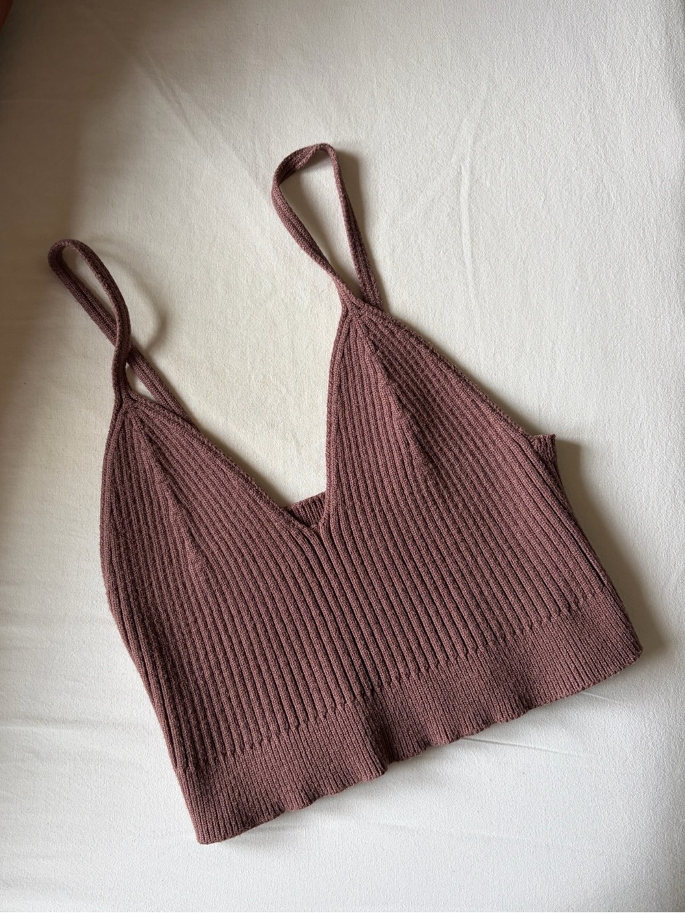Ribbed Knit Cropped Cami